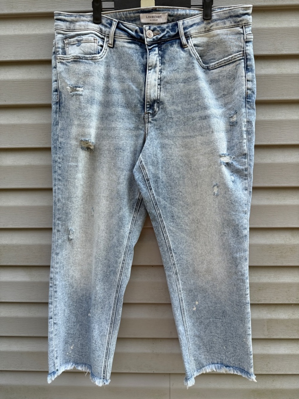 Lovervet by Vervet Denim Cutoff Jeans Womens 20W High Waist Raw Hem LV1295-P